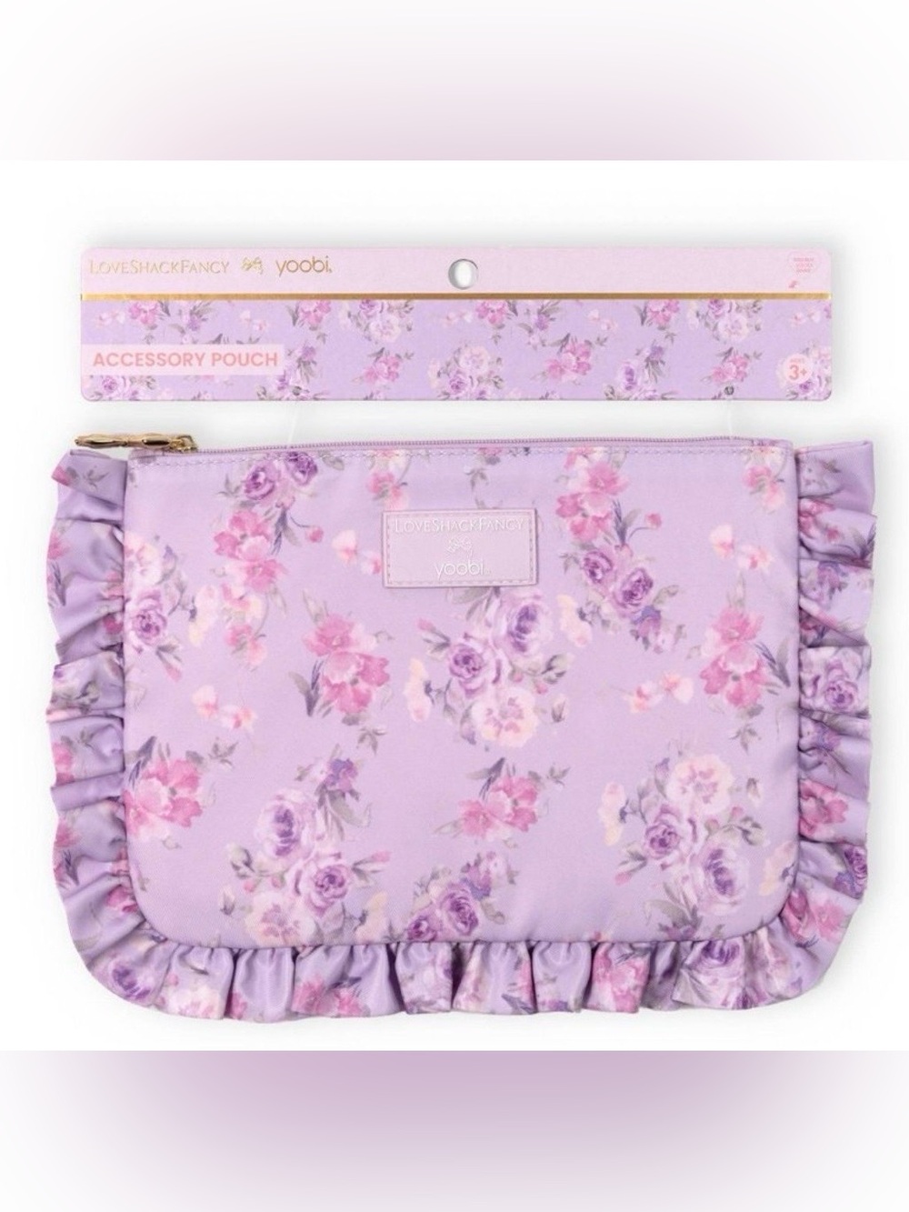 LoveShackFancy x Target - Yoobi Happy Thoughts Flat Zip Pencil Case with Ruffles